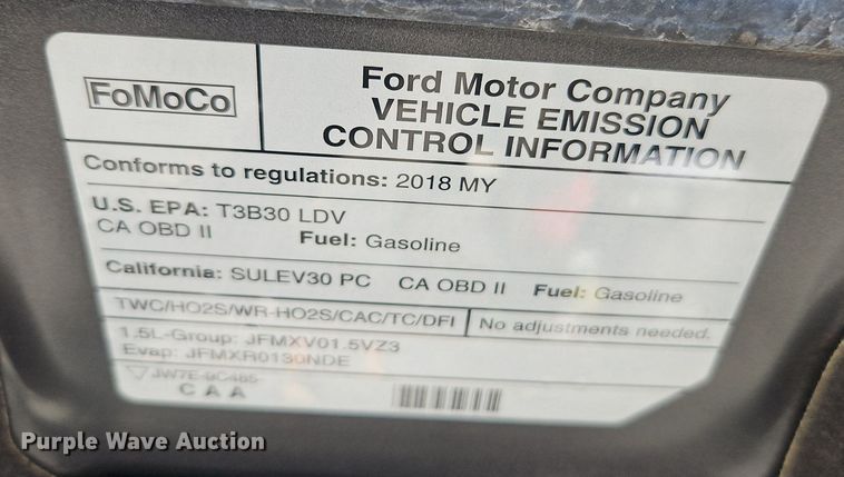 image for item EI3547 2018 Ford Fusion SE 