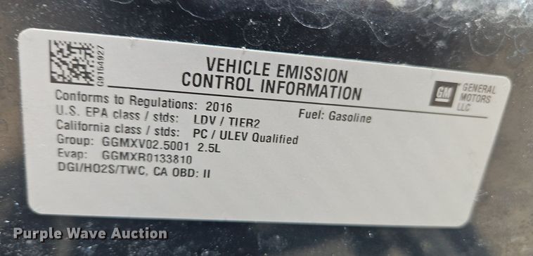 image for item EI3548 2016 Chevrolet  Impala LS 