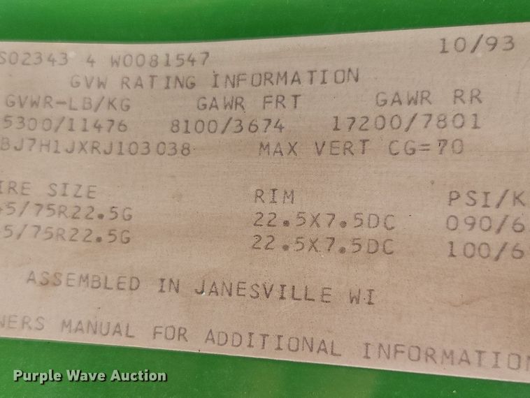 image for item EI3555 1994 Chevrolet  Kodiak utility / service truck