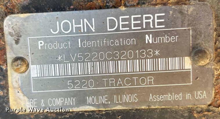 image for item EK4212 2003 John Deere 5220 tractor