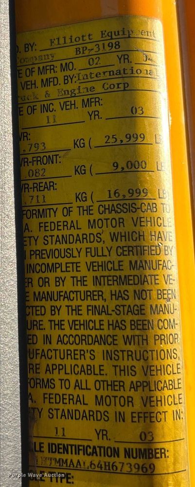 image for item EK4230 2004 International 4300 utility / service truck