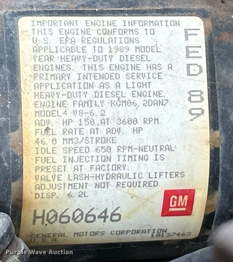 image for item EK4291 1989 AM General Humvee SUV