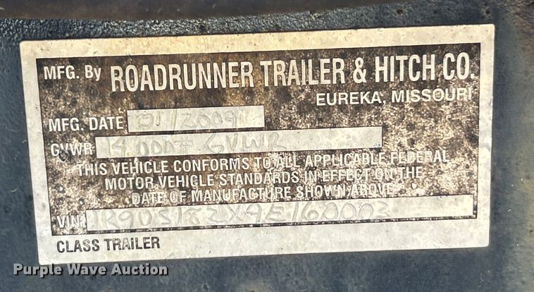 image for item EK4310 2009 Roadrunner  equipment trailer