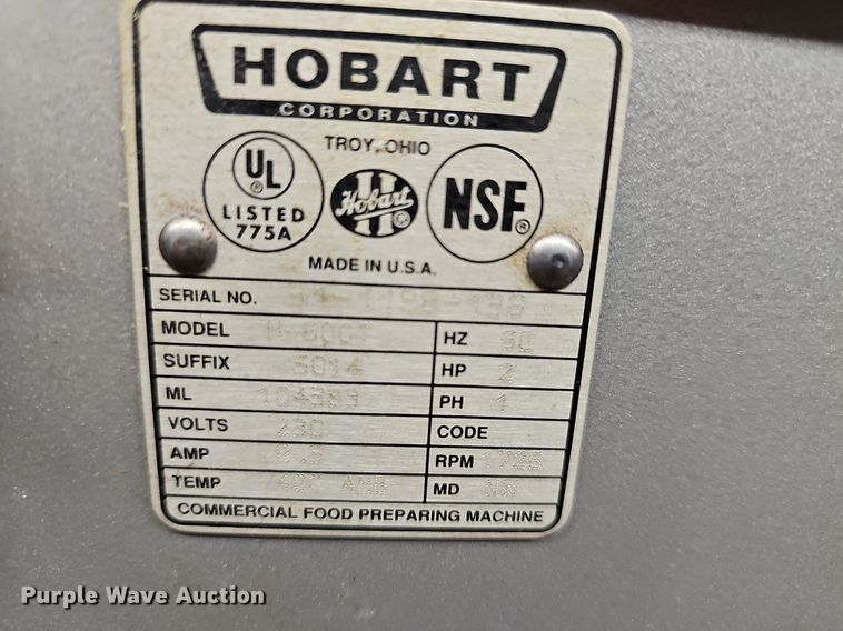 image for item EK5701 Hobart H600T mixer