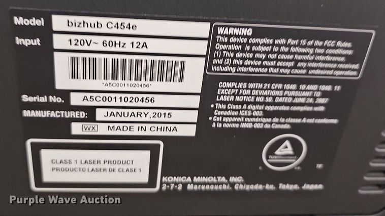 image for item EK5713 (2) 2015 Konica Minolta copiers