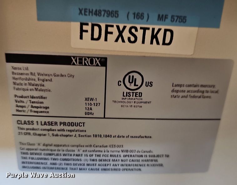 image for item EK5714 Xerox  WorkCentre 5755 copier