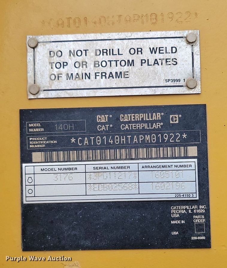 image for item LA9776 2005 Caterpillar 140H VHP Plus motor grader