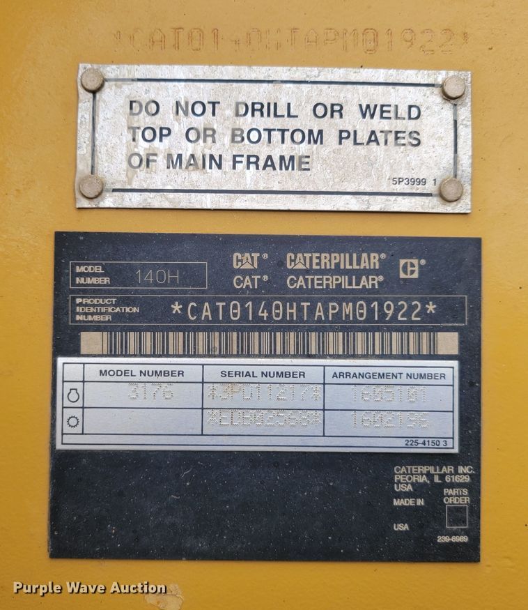 image for item LA9776 2005 Caterpillar 140H VHP Plus motor grader