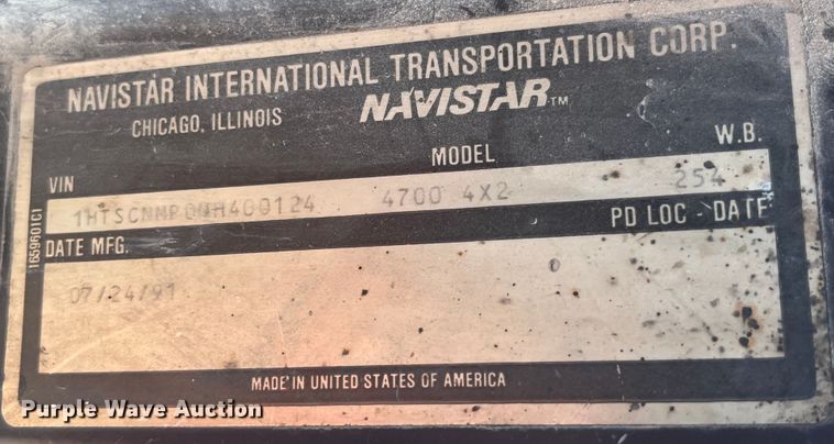 image for item LD9342 1992 International  4700 dump truck