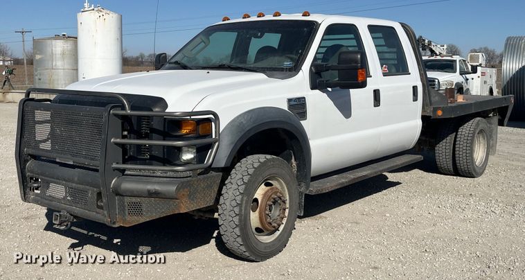 image for item LE9023 2008 Ford F450 Super Duty XL Crew Cab flatbed truck