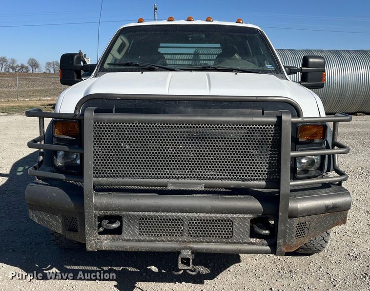 image for item LE9023 2008 Ford F450 Super Duty XL Crew Cab flatbed truck