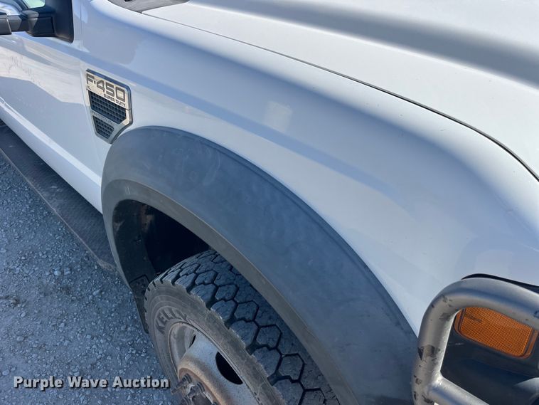 image for item LE9023 2008 Ford F450 Super Duty XL Crew Cab flatbed truck