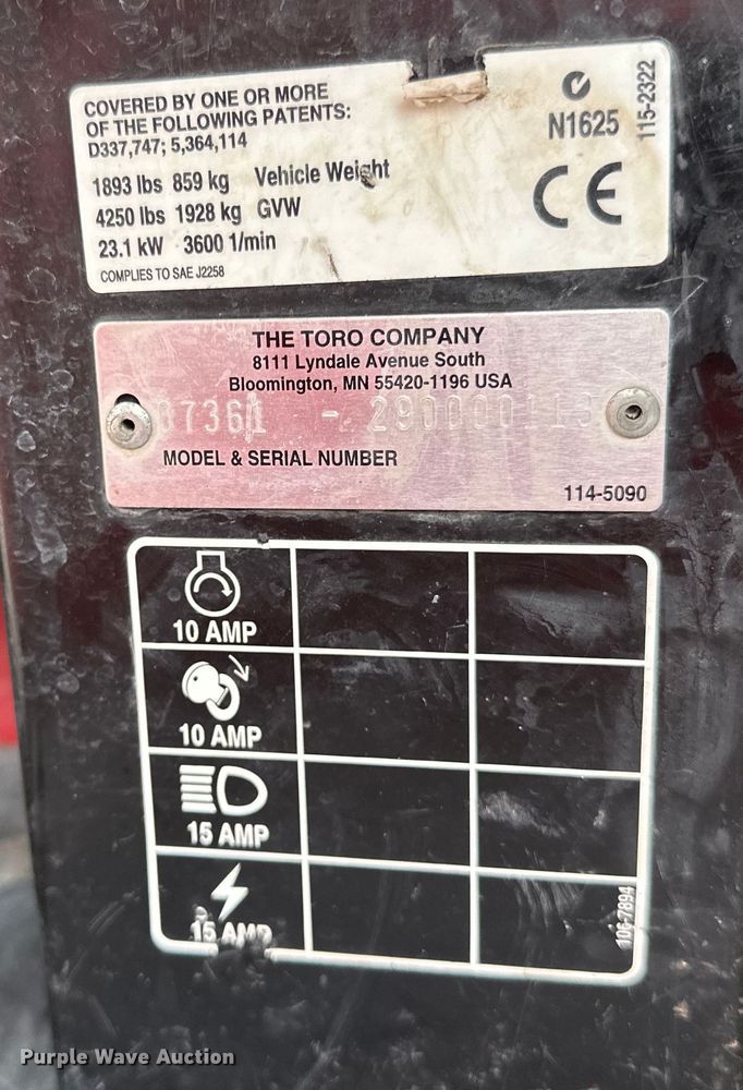 image for item LO9522 2009 Toro Workman 3200 utility vehicle