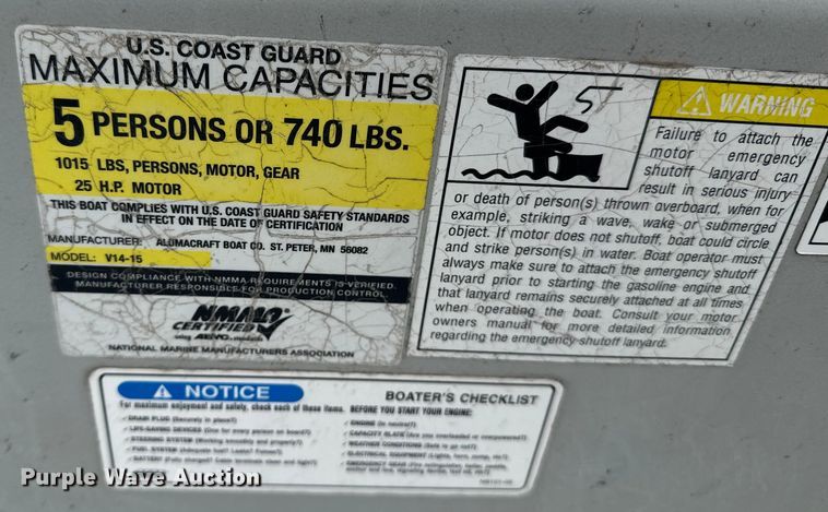 image for item LO9524 Alumacraft  V14 boat