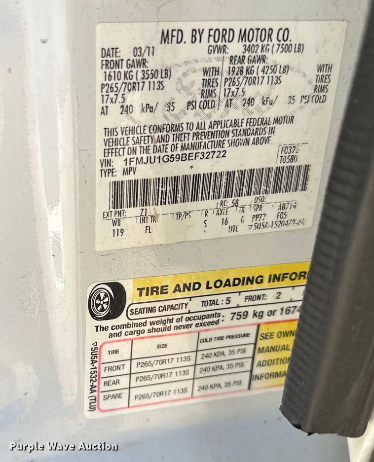 image for item LO9531 2011 Ford Expedition  SUV