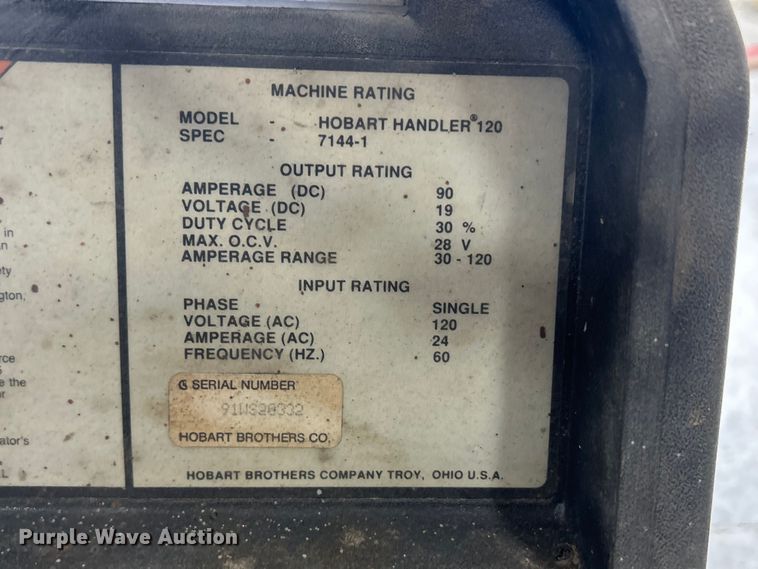 image for item MO9205 Hobart Handler 120 welder