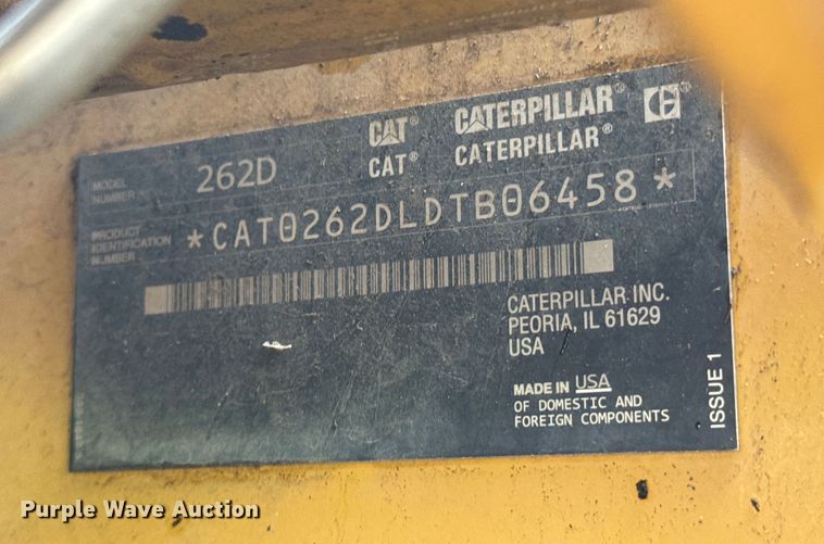 image for item ND9022 2017 Caterpillar 262D skid steer loader