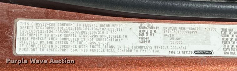 image for item ND9085 2011 Freightliner M2 dump truck