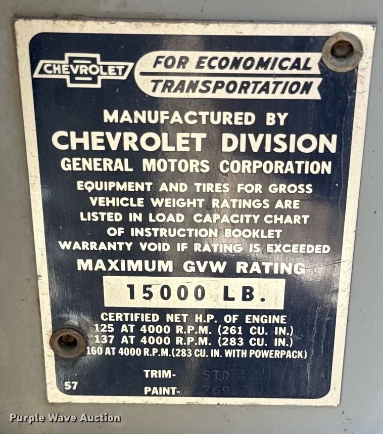 image for item NF9502 1957 Chevrolet  6400 winch truck