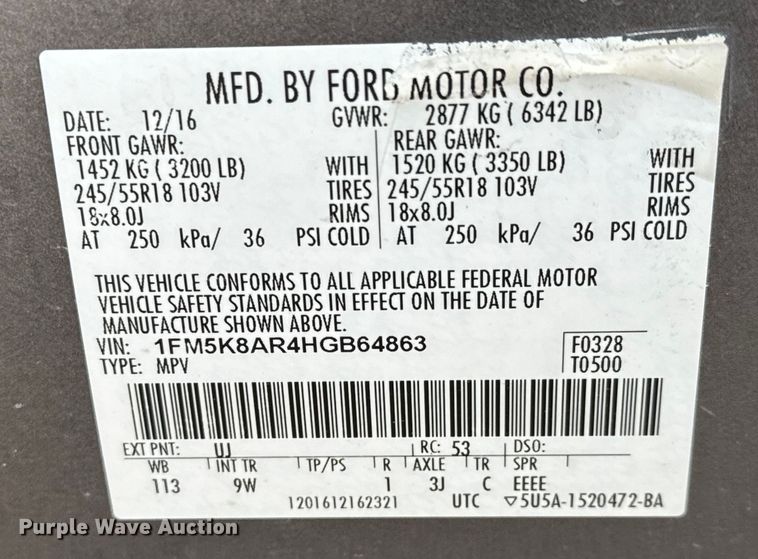 image for item NH9030 2017 Ford Explorer Police Interceptor SUV