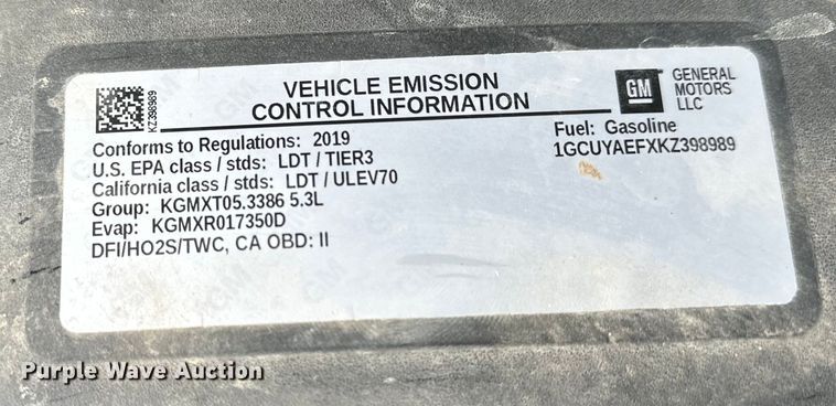 image for item NJ9451 2019 Chevrolet Silverado 1500 Crew Cab pickup truck