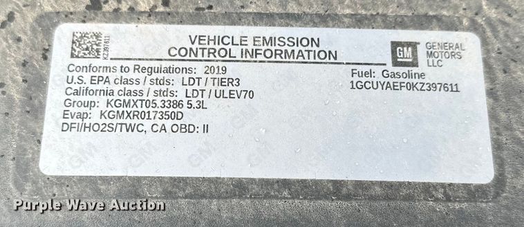 image for item NJ9452 2019 Chevrolet Silverado 1500 Crew Cab pickup truck