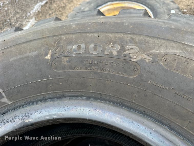 image for item NJ9454 (5) Bridgestone 14.00-24 Tires