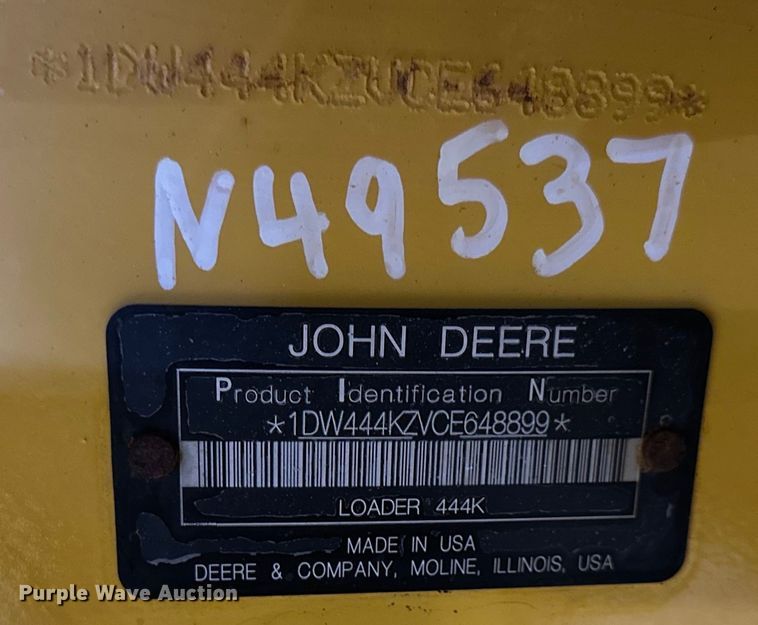 image for item NT9011 2013 John Deere 444K wheel loader