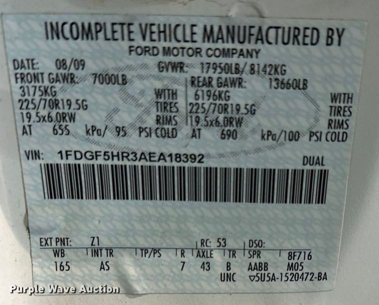 image for item NT9012 2010 Ford F550 Super Duty XL dump truck