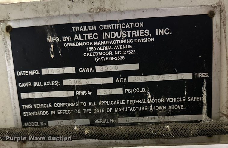 image for item NT9015 1997 Altec Whisper Chipper wood chipper