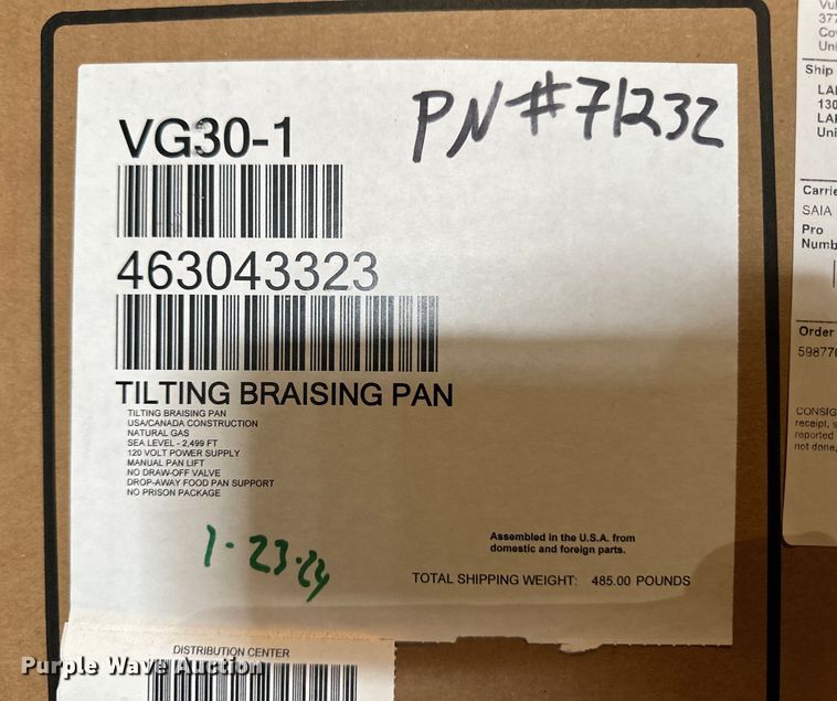 image for item OI9268 Vulcan braising pan