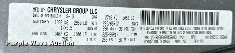 image for item OJ9696 2014 Dodge Grand Caravan van