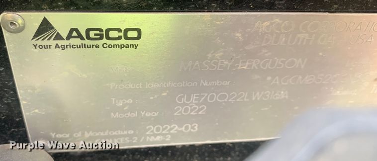image for item DM7774 2022 Massey Ferguson  5710 Dyna-4 MFWD tractor