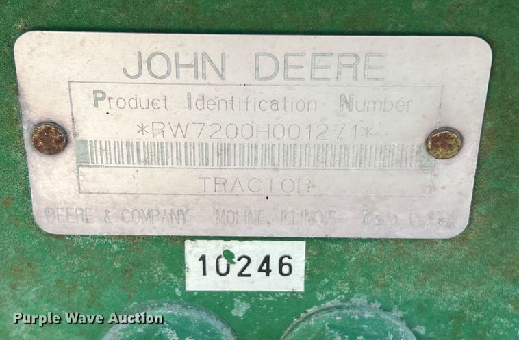 image for item DS2884 1994 John Deere 7200 tractor