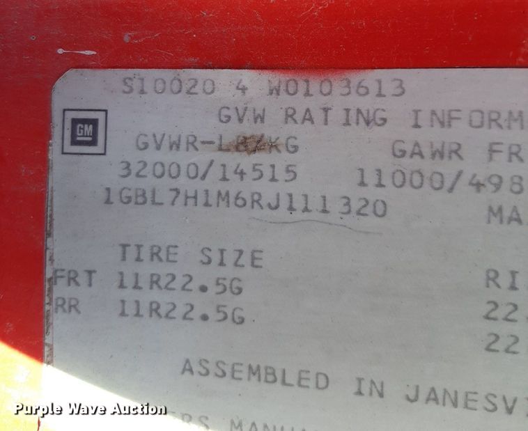 image for item DV9929 1994 Chevrolet Kodiak grain truck