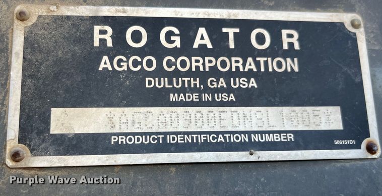 image for item LD9356 2013 RoGator RG900 sprayer