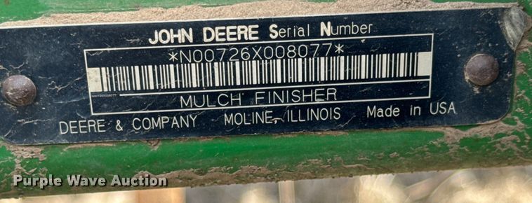image for item NH9055 John Deere  726 mulch finisher