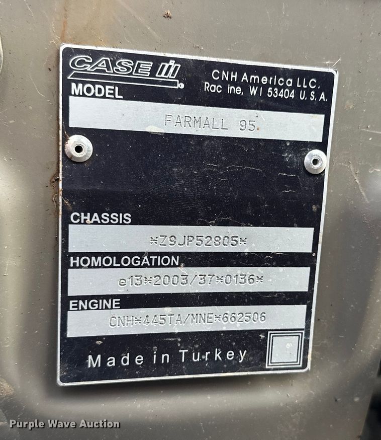 image for item OM9991 2009 Case IH Farmall 95 MFWD tractor