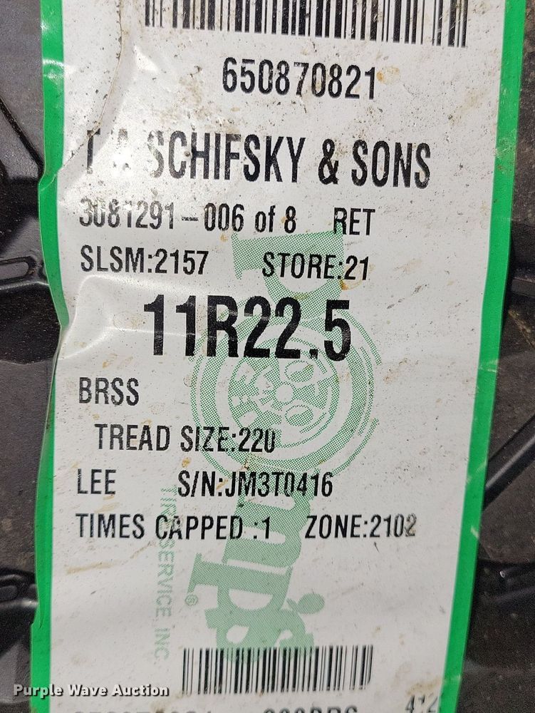 image for item DG0443 (8) 11R22.5 tires