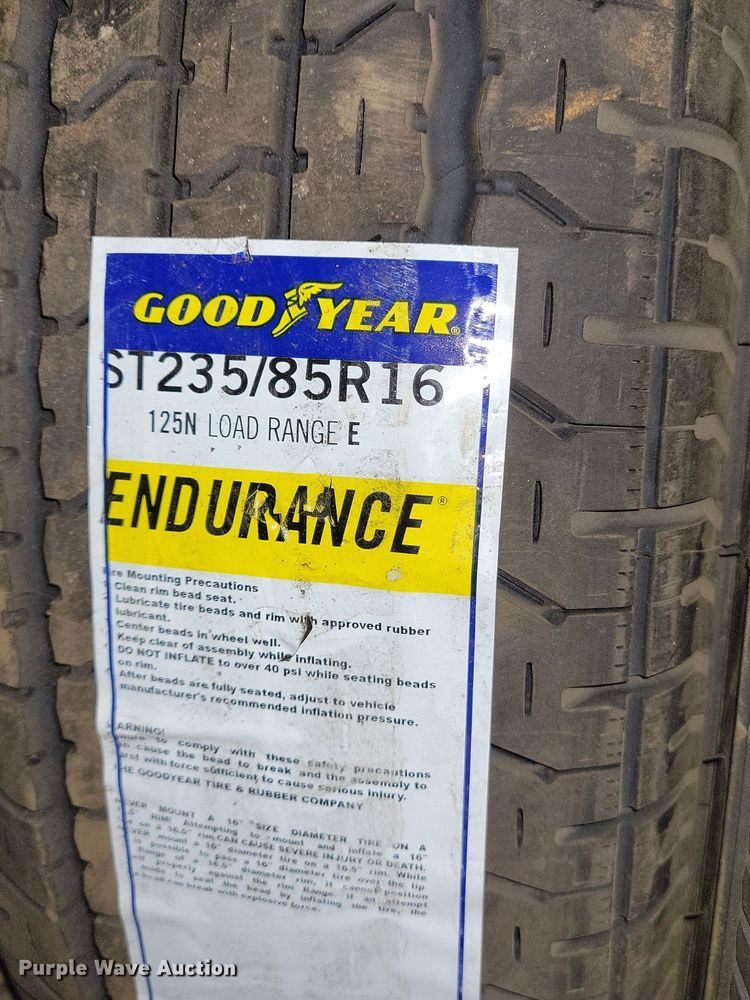 (8) Goodyear Endurance ST235/85R16 tires in St. Paul, MN Item DG0453 for sale Purple Wave
