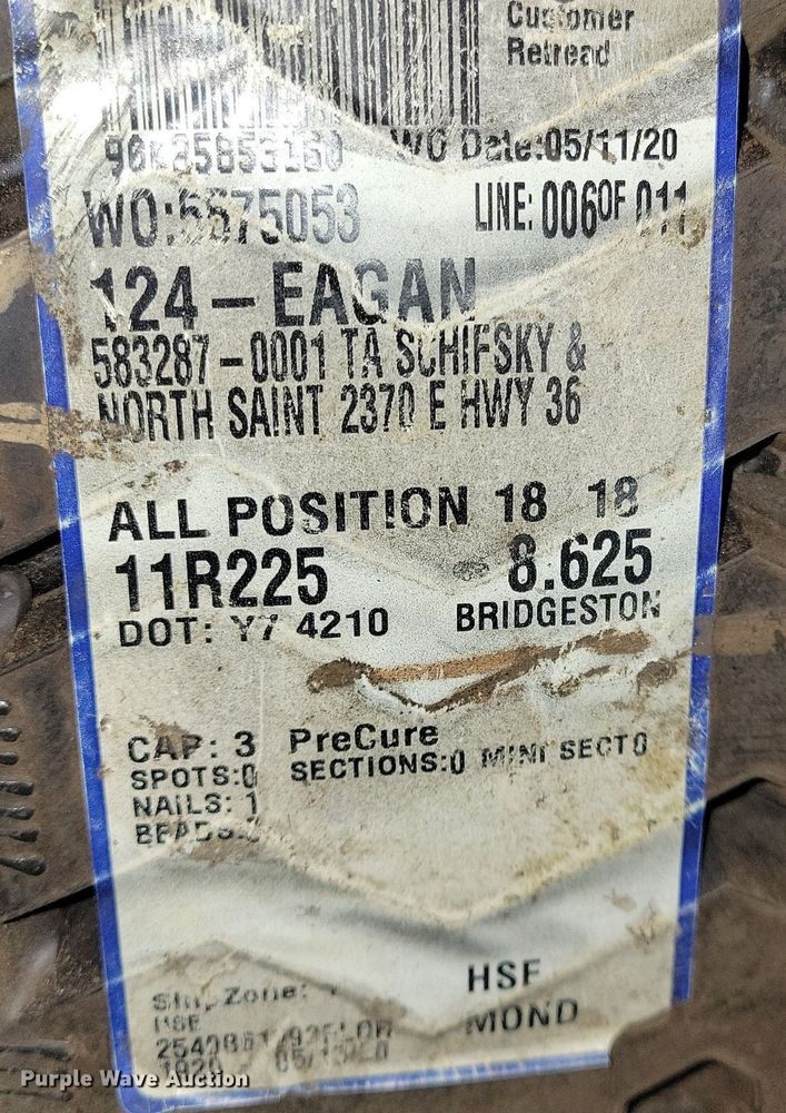 image for item DG0454 (5) 11R22.5 tires