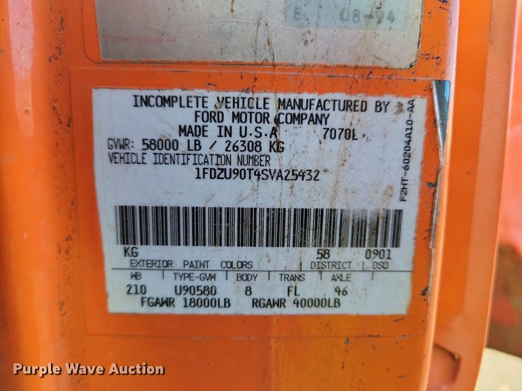 image for item DL7860 1995 Ford LT9000 dump truck