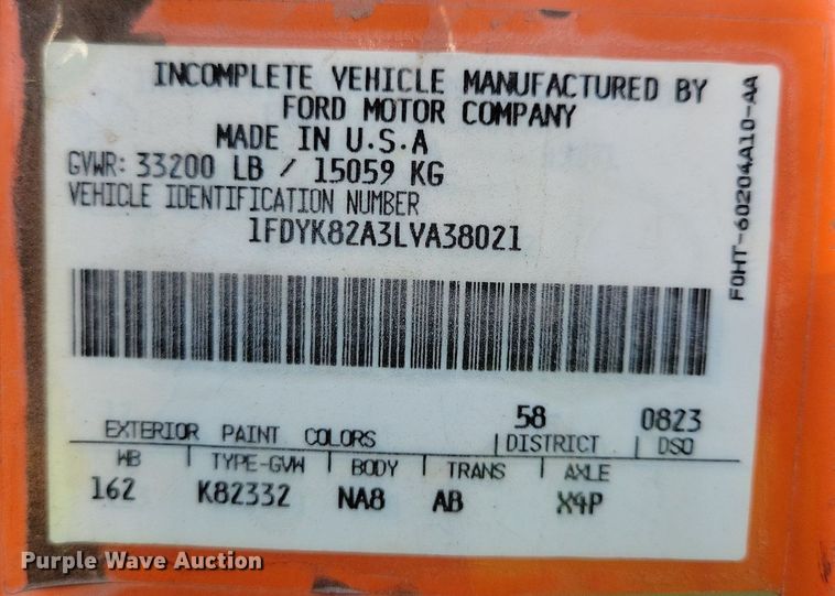 image for item DL7863 1990 Ford L8000 water truck