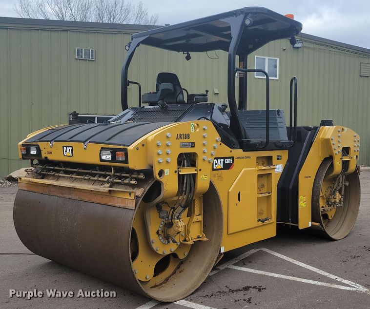 image for item DL7866 2018 Caterpillar CB15 double drum vibratory roller