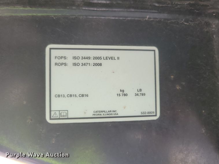 image for item DL7866 2018 Caterpillar CB15 double drum vibratory roller