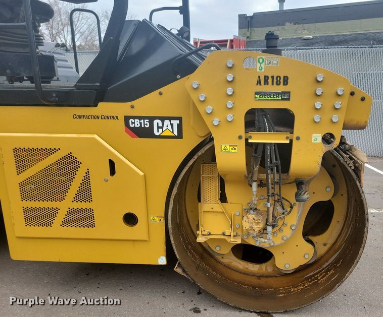 image for item DL7866 2018 Caterpillar CB15 double drum vibratory roller