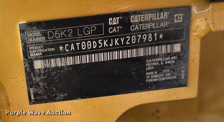 image for item DL7872 2019 Caterpillar D5K2 LGP dozer