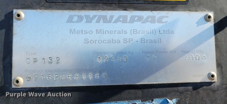 image for item DL7891 2003 Dynapac CP 132 pneumatic roller