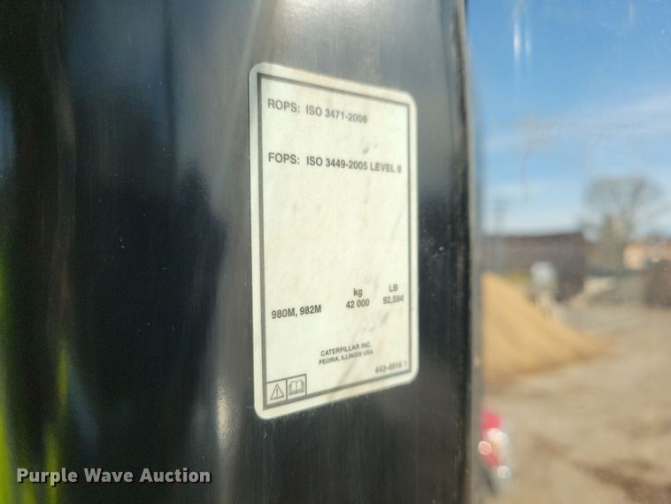 image for item DL7897 2018 Caterpillar 982M wheel loader