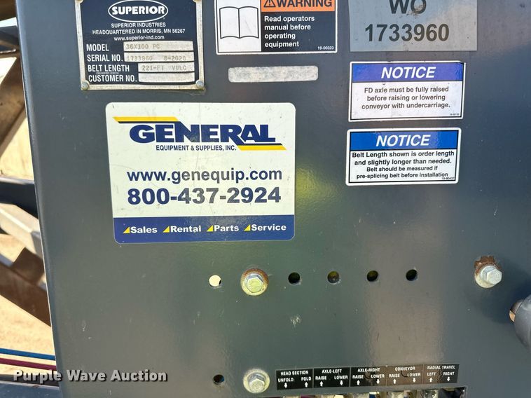 image for item DL7899 2020 Superior 36X100PC radial stacking conveyor